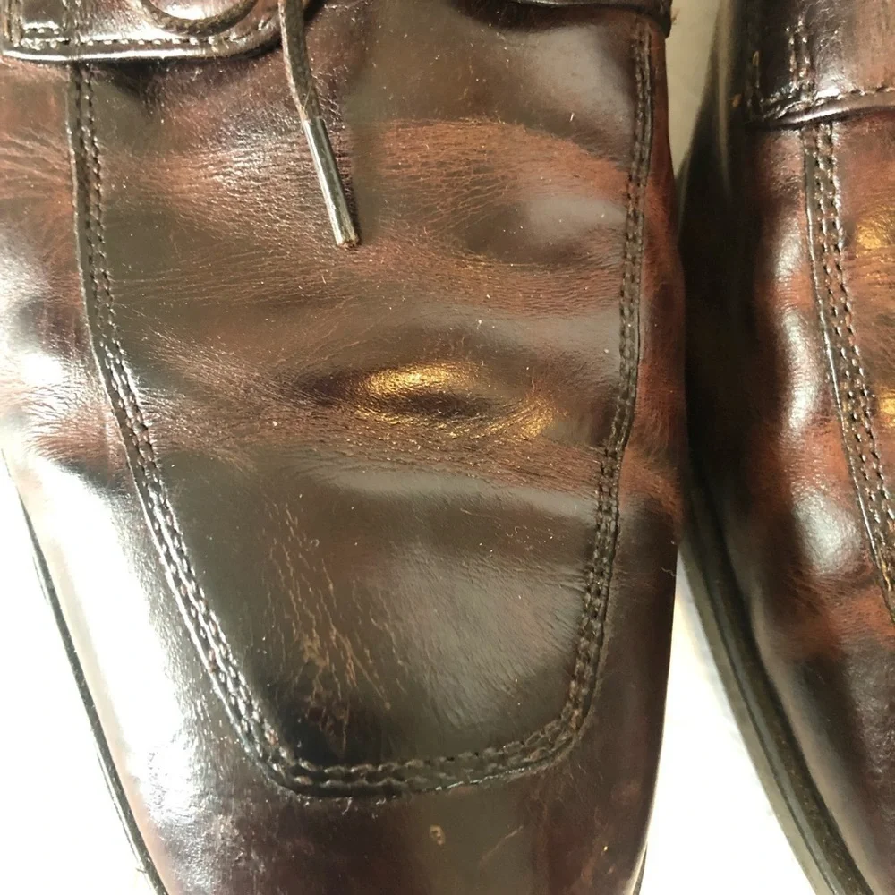 Cole Haan Mens US 9.5 M Apron Toe Burgandy Leather Derby Oxford Shoes